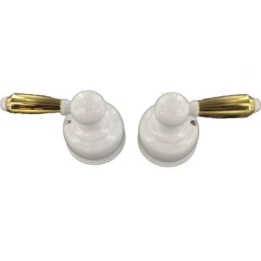 Click here to see Delta H65WP Delta H65WP Large Polished Brass/White Lever Handles