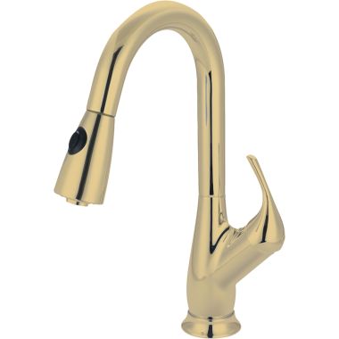 Click here to see Pioneer 2LG250-PB Pioneer 2LG250–PB Single–Handle Pull–Down Kitchen Faucet In Polished Brass 