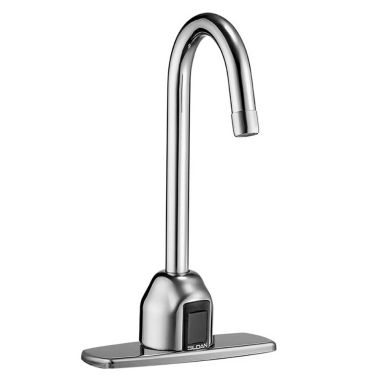 Click here to see Sloan 3315185 Sloan EBF-750-4-BDT Battery-Powered Deck-Mounted Gooseneck Body Faucet (3315185)