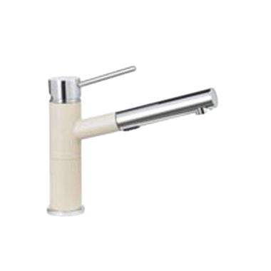 Click here to see Blanco 441617 Blanco Alta Compact Single Handle Pull-Out Kitchen Faucet, 1.8 GPM, Chrome/Biscotti - 441617