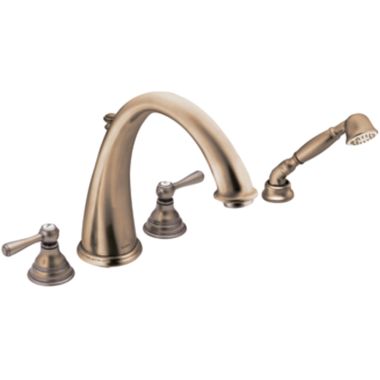 Click here to see Moen T922AZ Moen T922AZ Two Handle High Arc Roman Tub Faucet With Handheld Shower