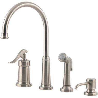 Click here to see Pfister GT26-4YPK Pfister GT26-4YPK Ashfield Kitchen Faucet w/ Side Spray & Soap/Lotion Dispenser