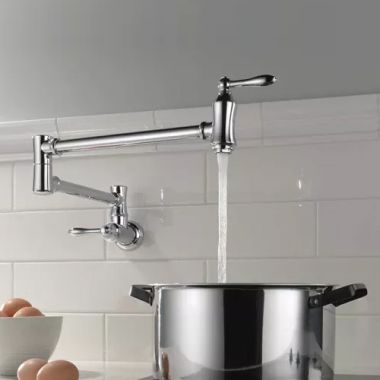 Click here to see Delta 1177LF Delta Traditional Wall-Mount Pot Filler Faucet, Chrome - 1177LF