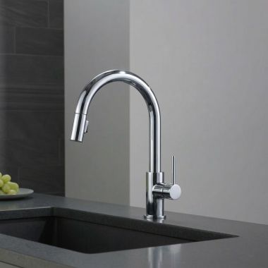 Click here to see DELTA 9159-DST Delta Trinsic Single-Handle Pull-Down Kitchen Faucet, 1.8 GPM, ADA, Chrome - 9159-DST