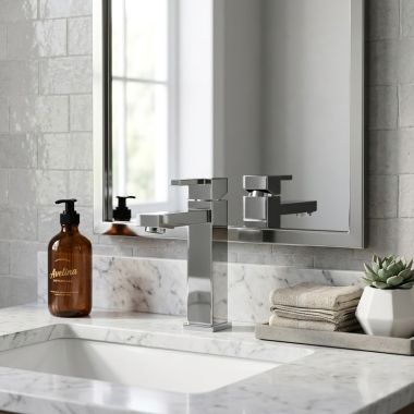Click here to see Danze D225533 Danze Reef Single-Hole Bathroom Faucet with 50/50 Touch-Down Drain, 1.5 GPM, ADA, WaterSense, Chrome - D225533
