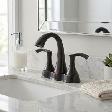 Click here to see Danze D301022BR Danze Antioch Centerset Two-Handle Lavatory Faucet, ADA, 1.5 GPM, Tumbled Bronze - D301022BR