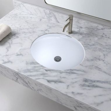 Click here to see Toto LT181#01 TOTO Curva 22” x 19” Oval Undermount Lavatory Sink, Vitreous China, Rear Overflow, Cotton White - LT181#01