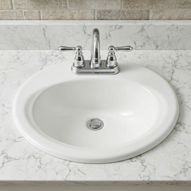 Click here to see Toto LT401.4#01 Toto Self Rimming Lavatory, 4in Centers, Front Overflow, ADA, Cotton White - LT401.4#01