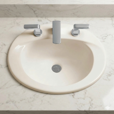 Click here to see Toto LT511G#12 Toto Supreme Self Rimming Lavatory Sink, Single Hole, CeFiONtect, ADA, Vitreous China, Sedona Beige - LT511G#12