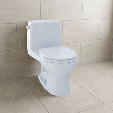 Click here to see TOT MS853113E#01 Toto Eco UltraMax One-Piece Round Bowl Toilet, 1.28 GPF, Cotton White - MS853113E#01