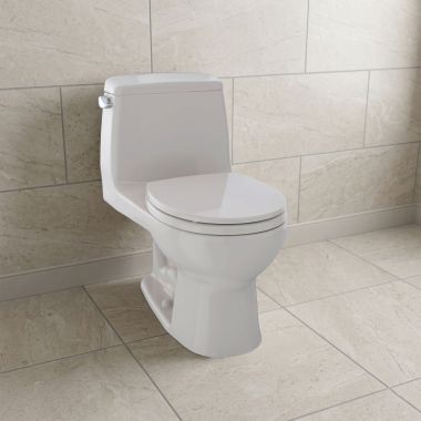 Click here to see Toto MS853113E#12 TOTO Eco UltraMax One-Piece Round Bowl Toilet with SoftClose Seat, E-Max, 1.28 GPF, Colonial White - MS853113E#12