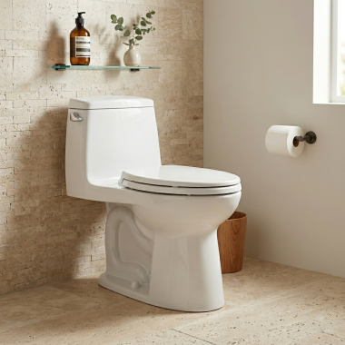 Click here to see Toto MS854114S#01 TOTO Ultramax One-Piece Round Bowl Toilet with SS114 SoftClose Seat, G-Max, 1.6 GPF, Cotton White - MS854114S#01