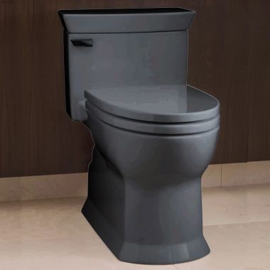 Click here to see Toto MS964214CEF#51 TOTO Eco Soire One-Piece Elongated 1.28 GPF Universal Height Skirted Toilet, Ebony Black - MS964214CEF#51