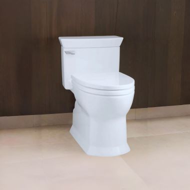 Click here to see Toto MS964214CEFG#01 TOTO Soiree One-Piece Elongated Toilet with SoftClose Seat, 1.28 GPF, Cotton White - MS964214CEFG#01