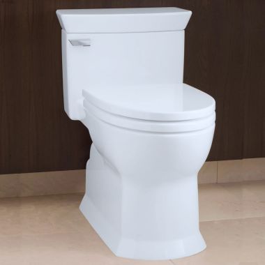 Click here to see Toto MS964214CEFG#01 TOTO Soiree One-Piece Elongated Toilet with SoftClose Seat, 1.28 GPF, Cotton White - MS964214CEFG#01