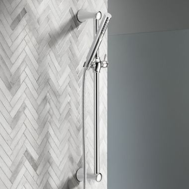 Click here to see Delta 57085 Delta Compel Single-Setting Slide Bar Hand Shower, Touch-Clean, 2.5 GPM, Chrome - 57085