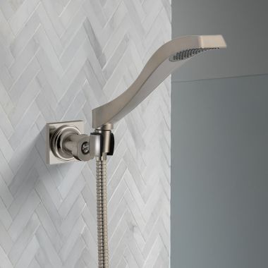 Click here to see Delta 55051-SS Delta Dryden Single-Setting Adjustable Wall Mount Hand Shower, Touch-Clean, 2.5 GPM, Stainless - 55051-SS