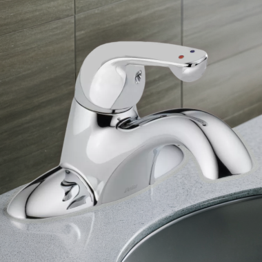 Click here to see Delta 501LF-HGMHDF Delta 501LF-HGMHDF Foundations Single Handle Centerset Bathroom Faucet, 0.5 gpm, Less Pop-up, Chrome