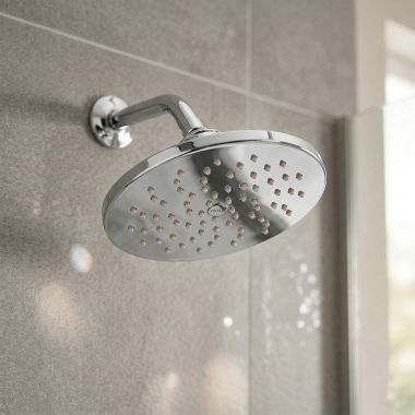Click here to see MOEN S6360EP Moen 8” Single-Function Rainshower Shower Head, Round with Immersion Technology, 1.75 GPM, WaterSense, Chrome - S6360EP