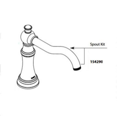 Click here to see Moen 154290 Moen Weymouth Chrome Roman Tub Spout Kit - 154290