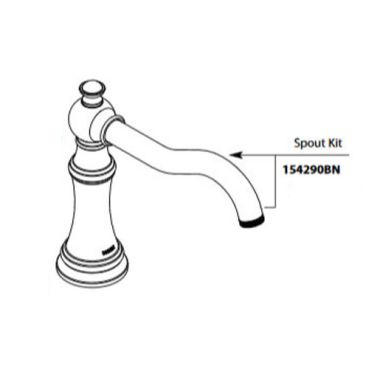 Click here to see Moen 154290ORB Moen Weymouth Oil Rubbed Bronze Roman Tub Spout Kit - 154290ORB