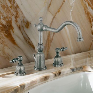 Click here to see Danze BOR-8SP-ATC-SH Danze Bordeaux Two-Handle Widespread Bathroom Faucet with Solid Handle, Antique Copper - BOR-8SP-ATC-SH