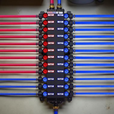 Click here to see Viega 50243 Viega ManaBloc Manifold System for ViegaPEX, 24-Port, 1/2