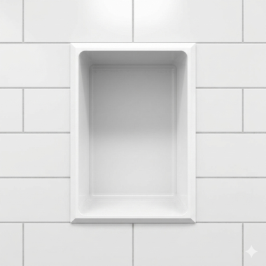 Click here to see Swanstone AS01075.010 Swanstone AS-1075-010 White Recessed Accessory Shelf