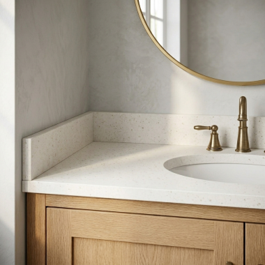 Click here to see Swanstone VT00019SS.168 Swanstone Side Splash Panel for Vanity Tops, Baby's Breath - VT-19SS-168