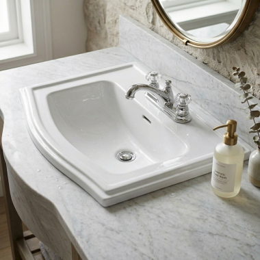 Click here to see Toto LT781.4#01 Toto Clayton Self Rimming Rectangular Lavatory Sink, 4in Centers, ADA, Vitreous China, Cotton White - LT781.4#01