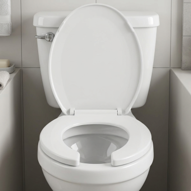 Click here to see TOTO USA INC SC134#01 TOTO Commercial Elongated Toilet Seat with Open Front, Polypropylene, Cotton White - SC134#01
