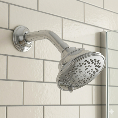 Click here to see Toto TS300AL55#CP TOTO Traditional Collection Series A 4in Multi-Spray Shower Head with Rubber Nozzles, 2.0 GPM, Polished Chrome - TS300AL55#CP