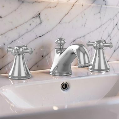 Click here to see Toto TL220DD#CP Toto Vivian Two-Handle Widespread Lavatory Faucet with Metal Pop-Up, Cross Handles, 1.5 GPM, Polished Chrome  -TL220DD#CP 