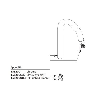 Click here to see Moen 158200CSL Moen 158200CSL Woodmere Spout Kit for Moen S7208 Pull-Down Kitchen Faucet, Classic Stainless