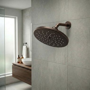 Click here to see MOEN S6360ORB Moen 8” Single-Function Rainshower Shower Head, Round, Immersion Technology, LifeShine, 2.5 GPM, Oil-Rubbed Bronze - S6360ORB