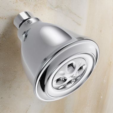 Click here to see Delta 52659-PK Delta H2Okinetic Single-Setting Shower Head, Water-Efficient, 2.0 GPM, Round, Chrome - 52659-PK
