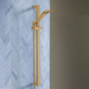 Click here to see Delta 57051-CZ Delta Dryden Single-Setting Slide Bar Hand Shower, Touch-Clean, 1.75 GPM, Champagne Bronze - 57051-CZ