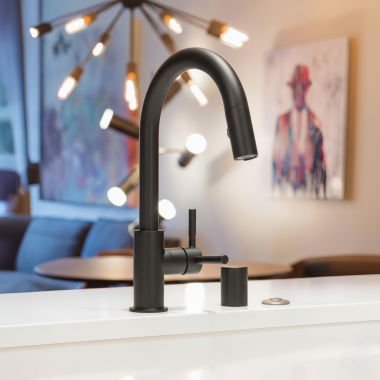 Click here to see Brizo 63020LF-BL Brizo Solna Single Handle Pull-Down Kitchen Faucet, Matte Black - 63020LF-BL