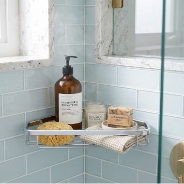 Click here to see Delta 47100-ST Delta Commercial Large Corner Caddy, Stainless Steel - 47100-ST