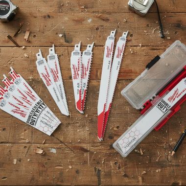 Click here to see Milwaukee 49-22-1129 Milwaukee 12-Piece SAWZALL Reciprocating Saw Blade Set for Wood and Metal - 49-22-1129