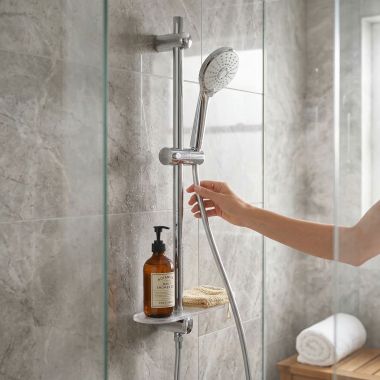 Click here to see Grohe 2726600E GROHE Euphoria 110 Mono Single-Setting Slidebar Handshower Kit, DreamSpray, Speed Clean, EasyReach, StarLight Chrome - 2726600E