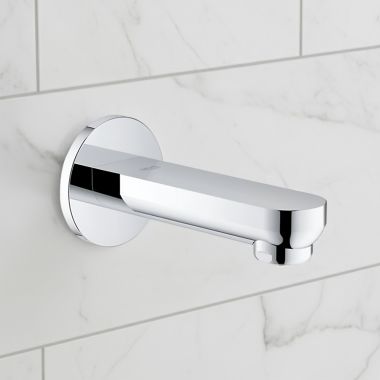 Click here to see Grohe 13272000 GROHE Eurosmart Chrome Non-Diverter Tub Spout, GROHE StarLight, 6-11/16