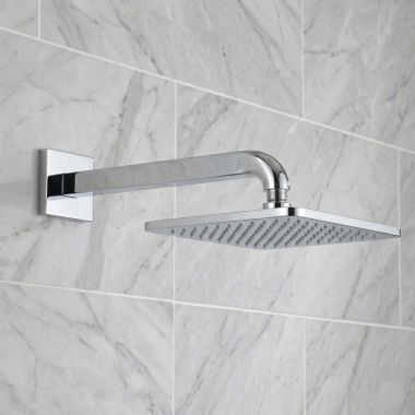 Click here to see Grohe 27489000 GROHE Rainshower 12” Ceiling Shower Arm With Square Flange, 1/2