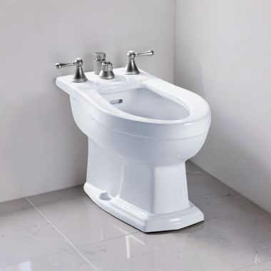 Click here to see Toto BT784B#01 TOTO Clayton Bidet w/ Flushing Rim, Vertical Spray, Less Faucet, Cotton White - BT784B#01