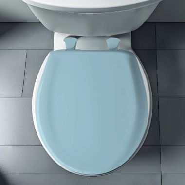 Click here to see Bemis 200SLOWT-024 Bemis Classic Colors EasyClean Round Toilet Seat with Cover, WhisperClose, StayTite Fastening, Plastic, Twilight Blue - 200SLOWT-024