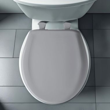Click here to see Bemis 200SLOWT-032 Bemis Classic Colors EasyClean Round Toilet Seat with Cover, WhisperClose, StayTite Fastening, Plastic, Country Grey - 200SLOWT-032