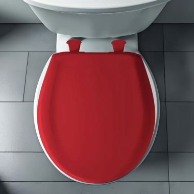 Click here to see Bemis 200SLOWT-153 Bemis Classic Colors EasyClean Round Toilet Seat with Cover, WhisperClose, StayTite Fastening, Plastic, Red - 200SLOWT-153