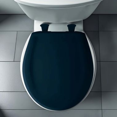 Click here to see Bemis 200SLOWT-244 Bemis Classic Colors EasyClean Round Toilet Seat with Cover, WhisperClose, StayTite Fastening, Plastic, Navy - 200SLOWT-244