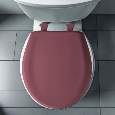Click here to see Bemis 200SLOWT-343 Bemis Classic Colors EasyClean Round Toilet Seat with Cover, WhisperClose, StayTite Fastening, Plastic, Raspberry - 200SLOWT-343