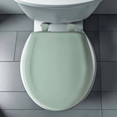 Click here to see Bemis 200SLOWT-455 Bemis Classic Colors EasyClean Round Toilet Seat with Cover, WhisperClose, StayTite Fastening, Plastic, Seafoam - 200SLOWT-455